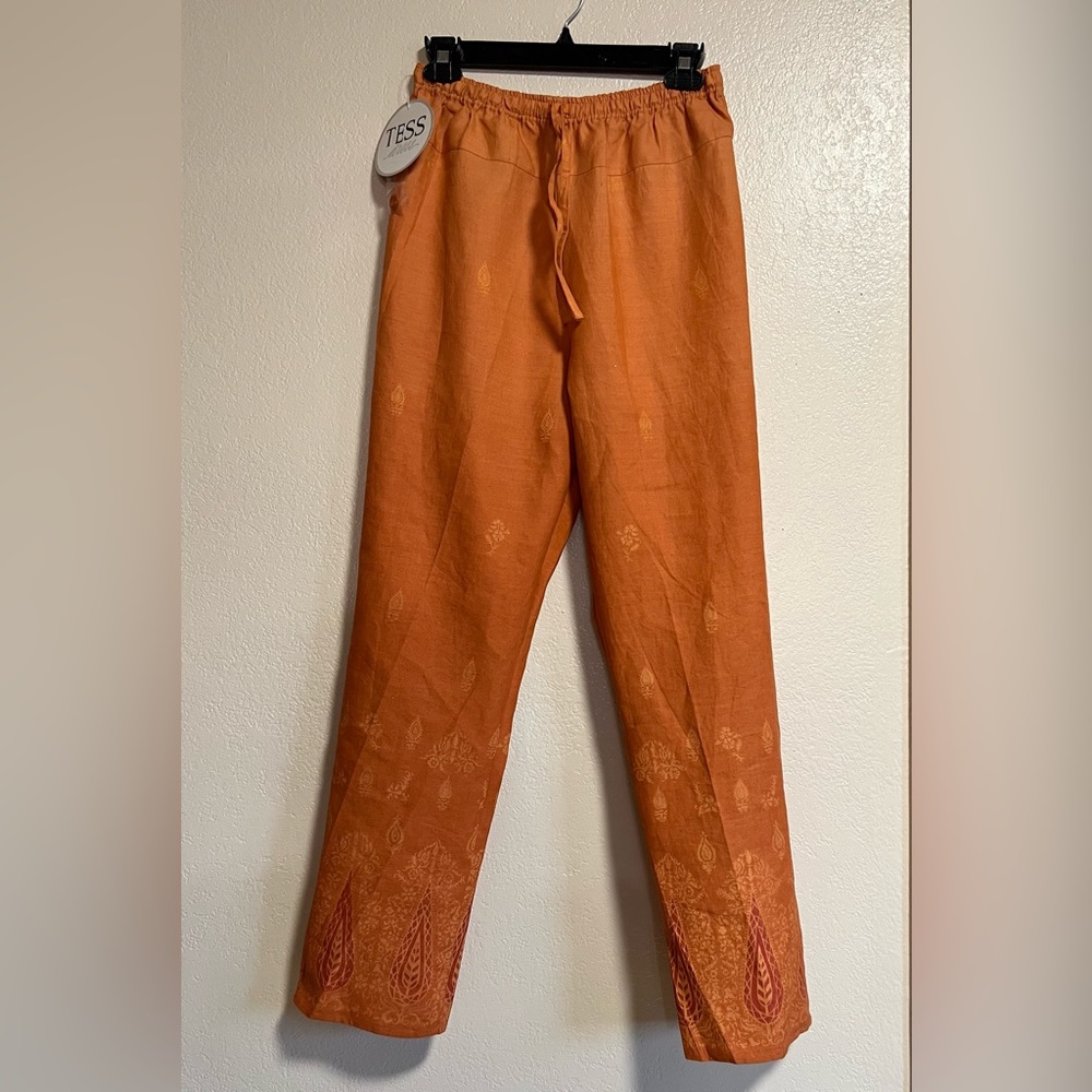 Tess Dress Womens Pants Size 4 Orange No Pockets Drawstring Lined New